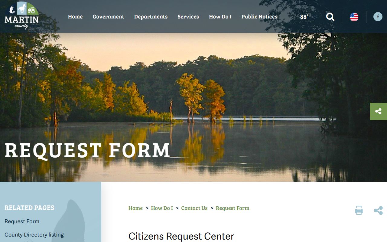 Martin County Clerk of Superior Court public request form context