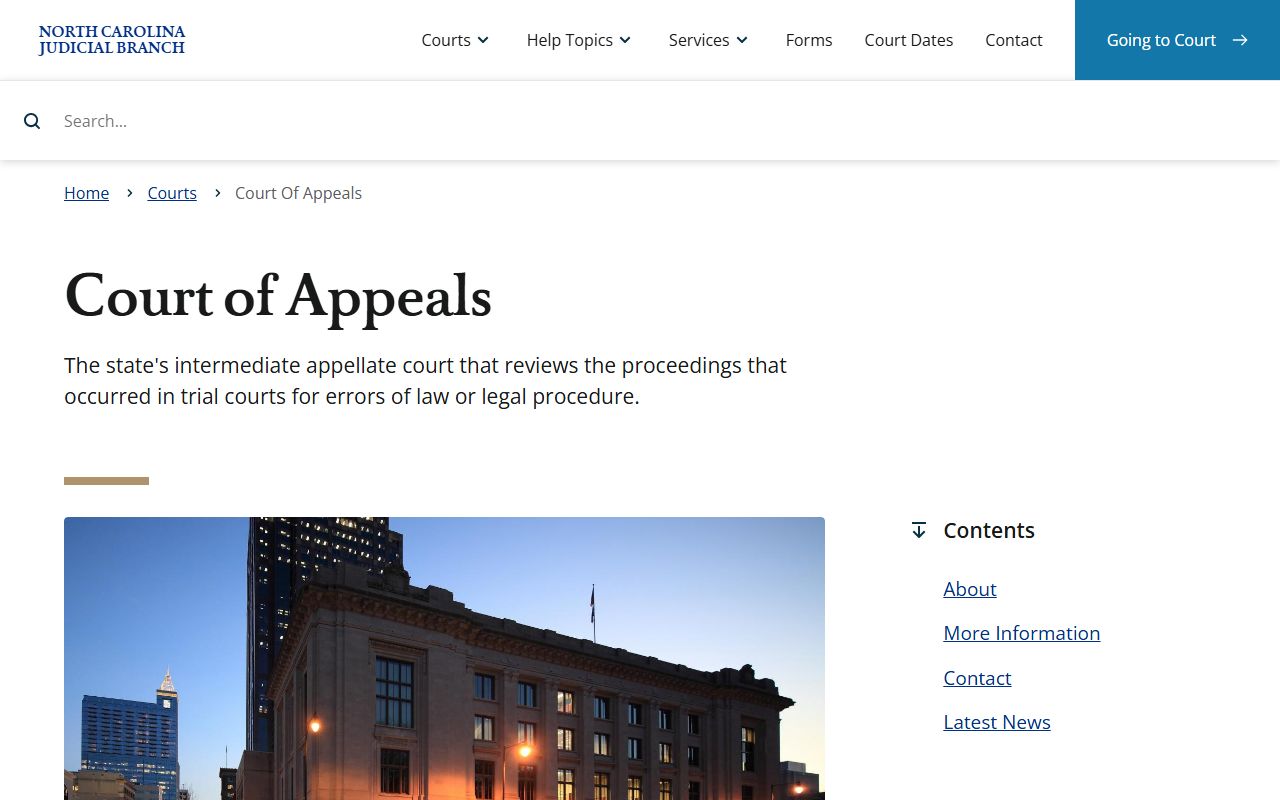 Martin County court dockets Court of Appeals overview screenshot