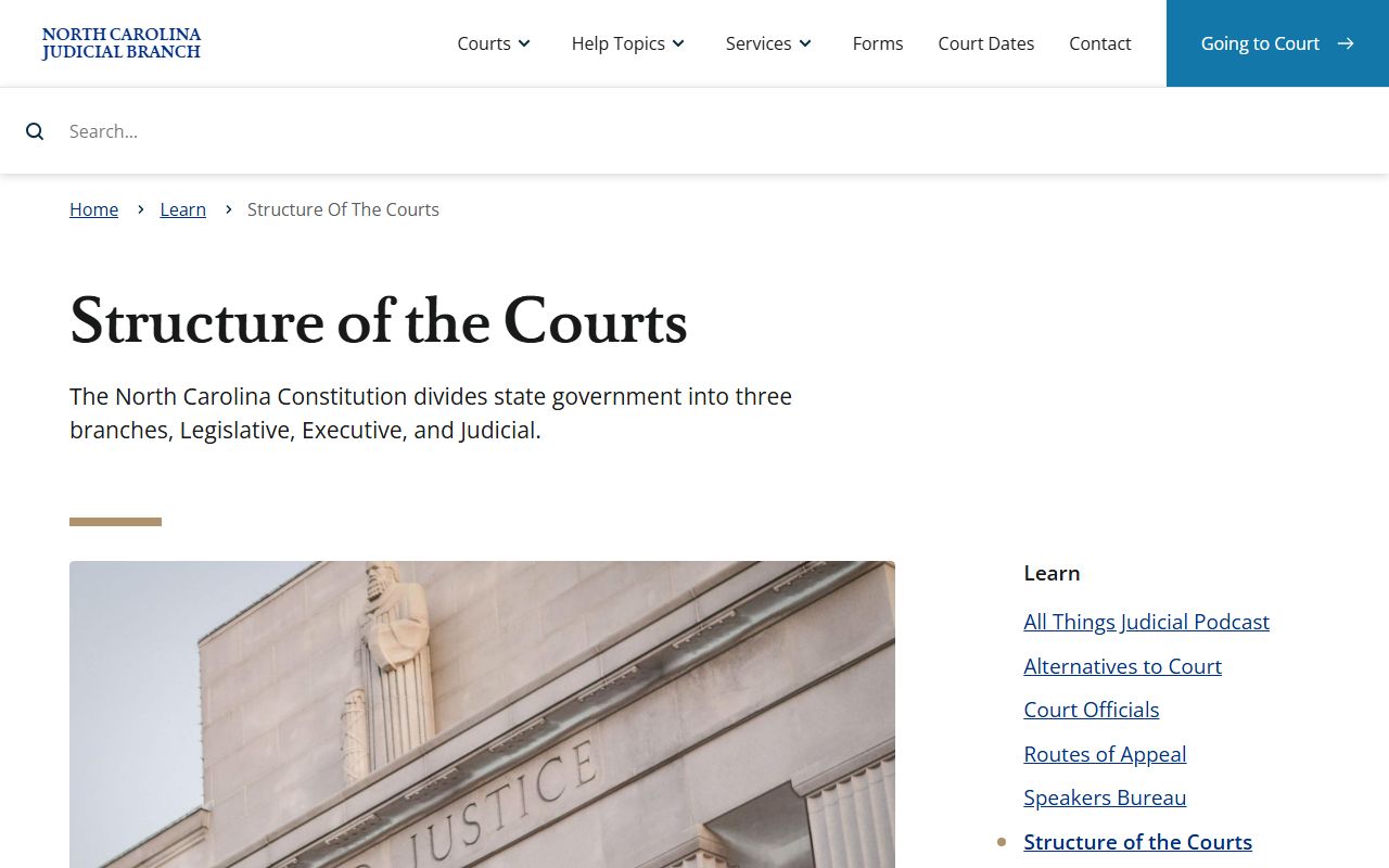 Martin County court dockets North Carolina court structure screenshot