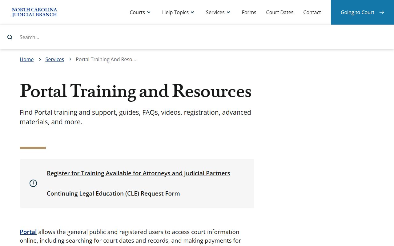 Martin County court records Portal training resources screenshot