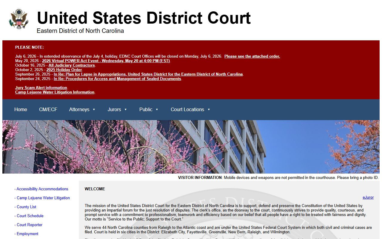 Martin County Superior Court and Eastern District federal court distinction