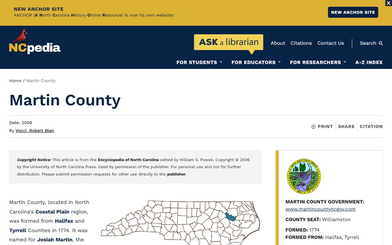 Martin County court records NCpedia county history