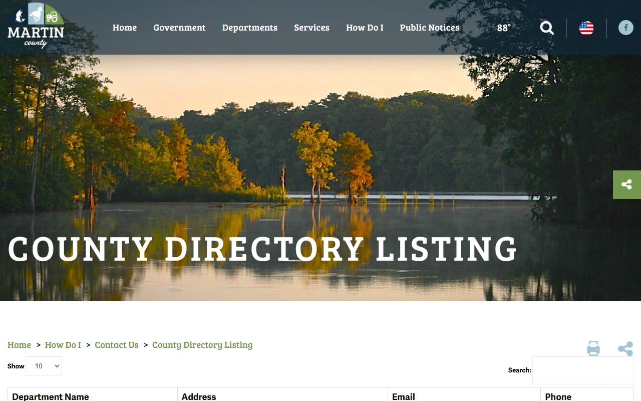 Martin County court records county department directory