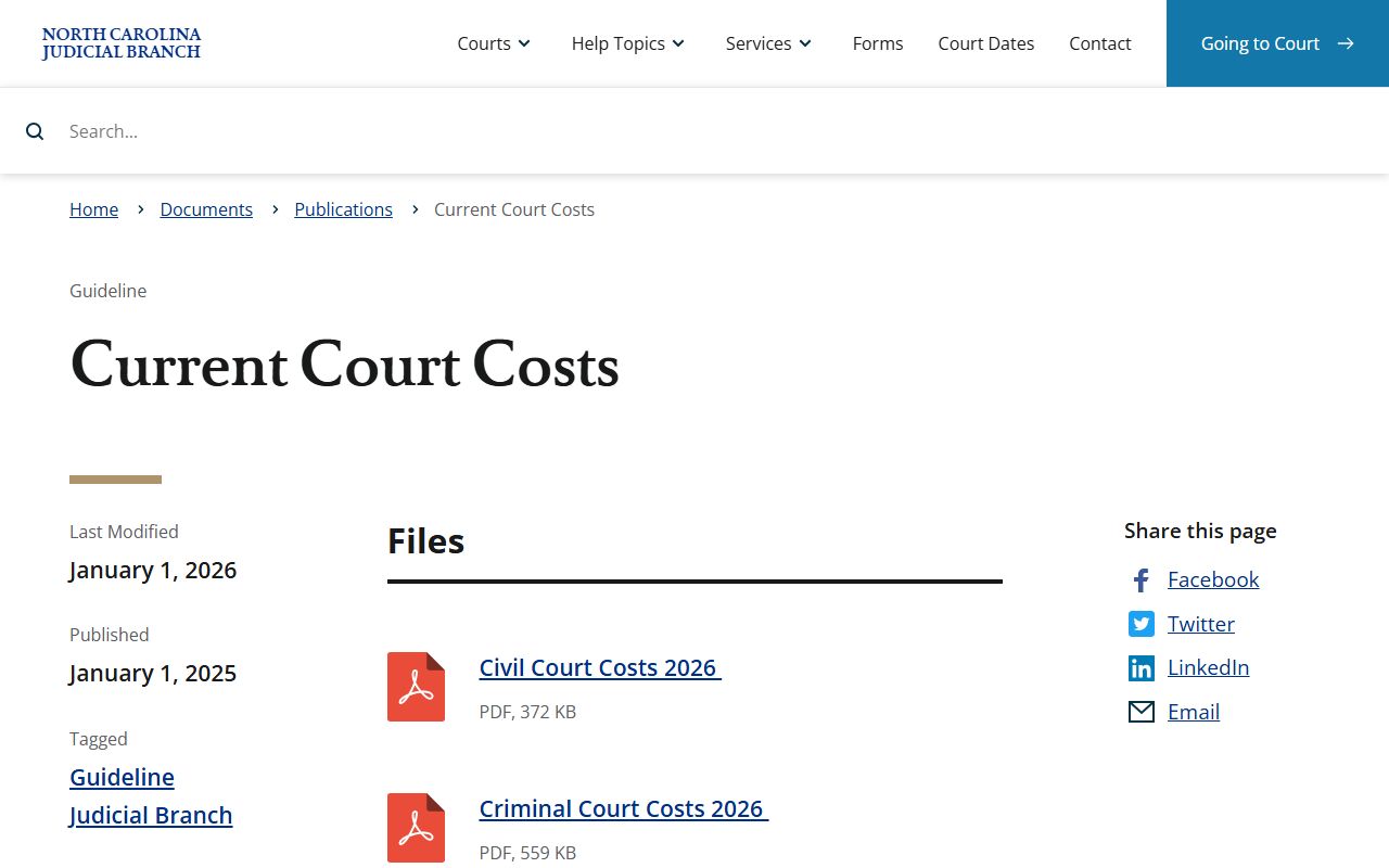 Martin County probate records current court costs source