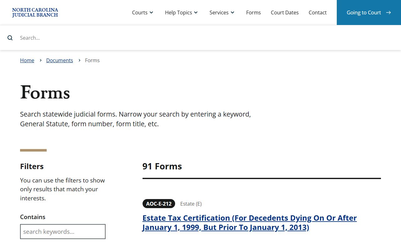 Martin County probate records estate forms search page