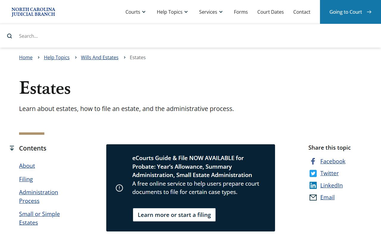Martin County probate records North Carolina estates guidance
