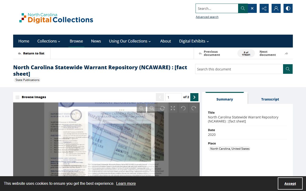 Martin County warrant search NCAWARE archive context